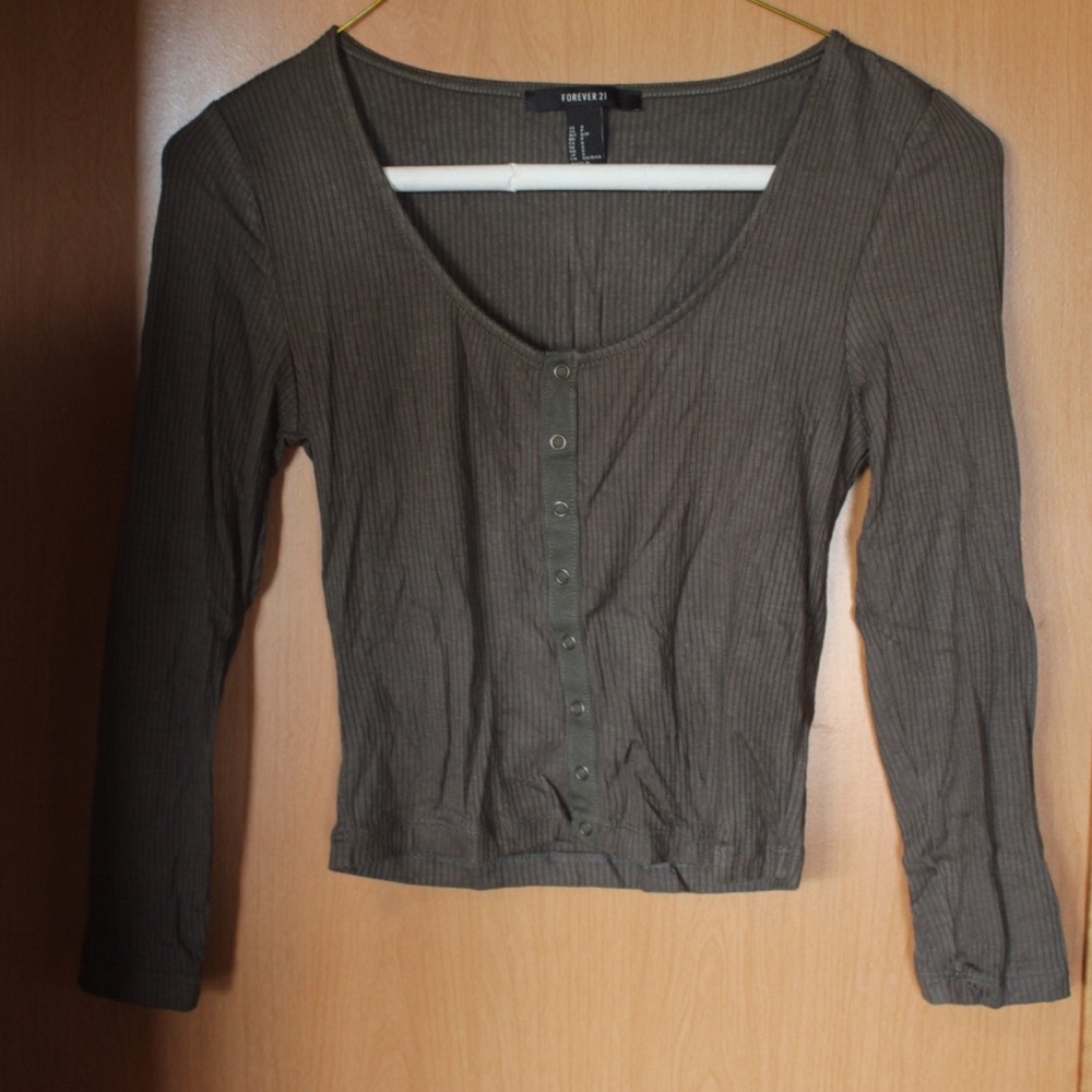 Button Down Cropped Sweater